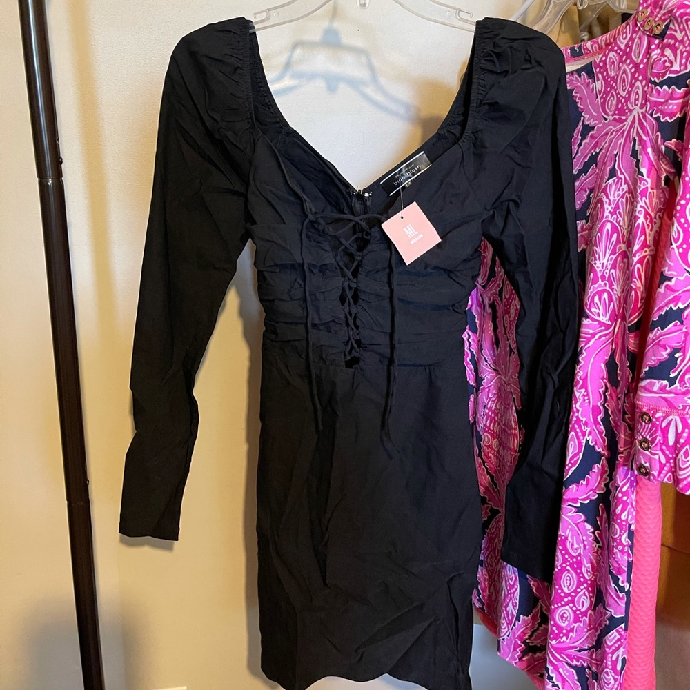 Black ruched dress